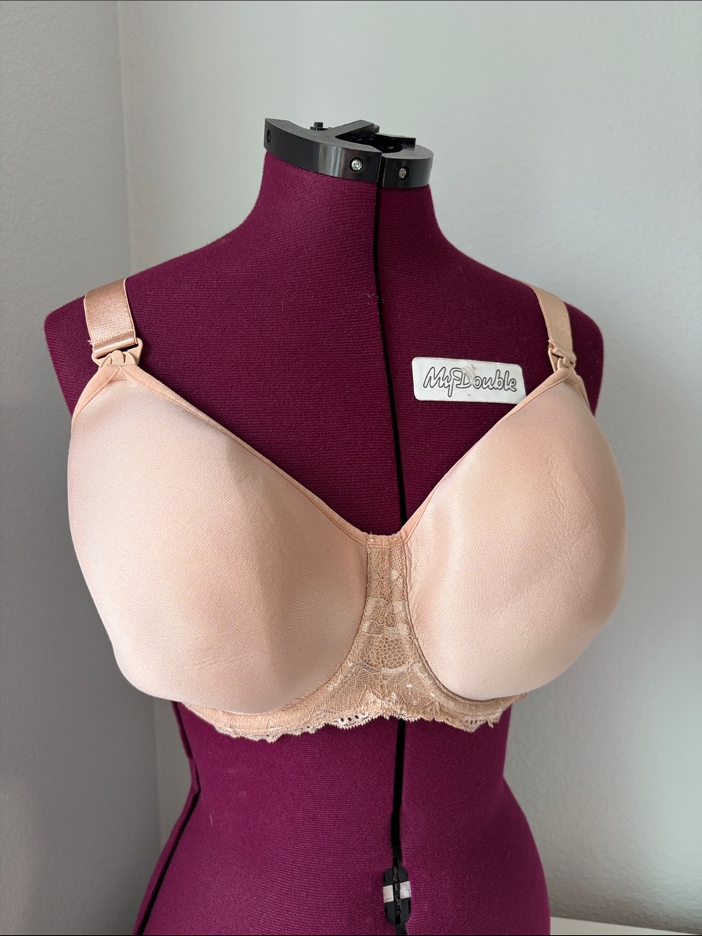 HOT MILK Blush Nude Lace-Trim Maternity/Nursing T-Shirt Bra